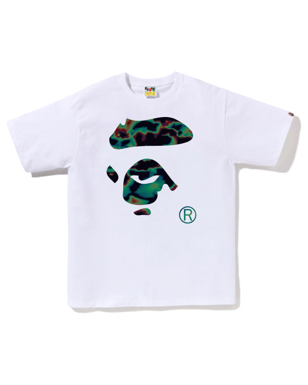 T Shirts Bape Thermography Ape Face Blanche Homme | FEO-73161202