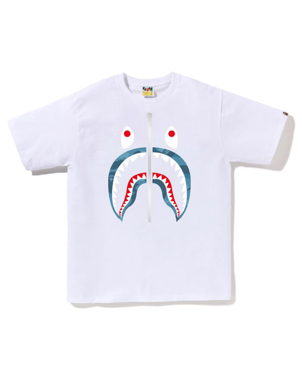 T Shirts Bape Honeycomb Camo Shark Blanche Homme | FVG-89548426