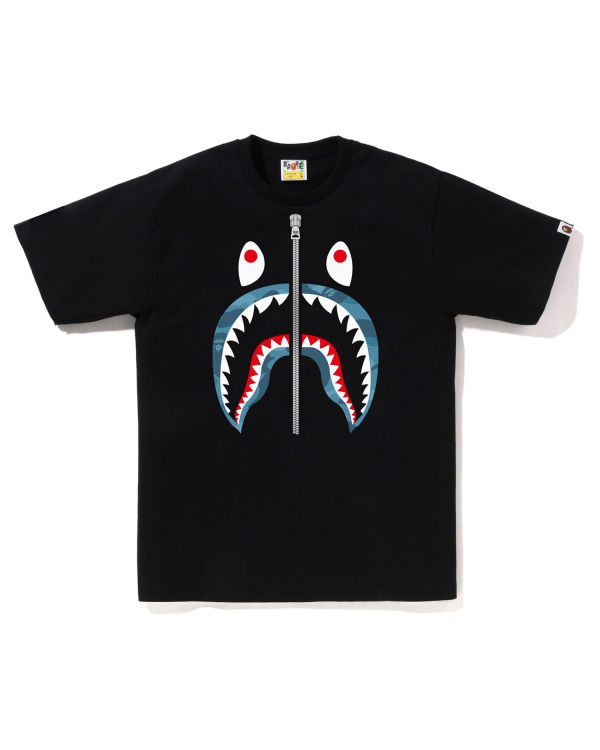 T Shirts Bape Honeycomb Camo Shark Noir Homme | WKF-43528514