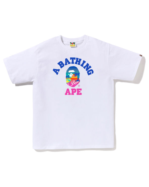 T Shirts Bape Sunset Beach Blanche Homme | UPH-21651761