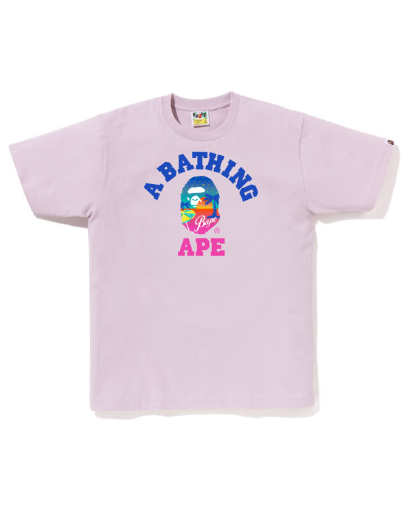 T Shirts Bape Sunset Beach Violette Homme | KDV-68877660