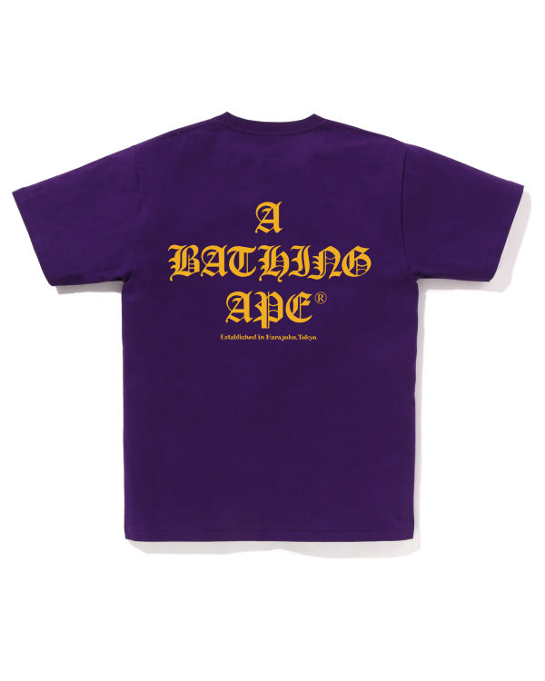 T Shirts Bape A Bathing Ape Logo Violette Homme | DCQ-93238698