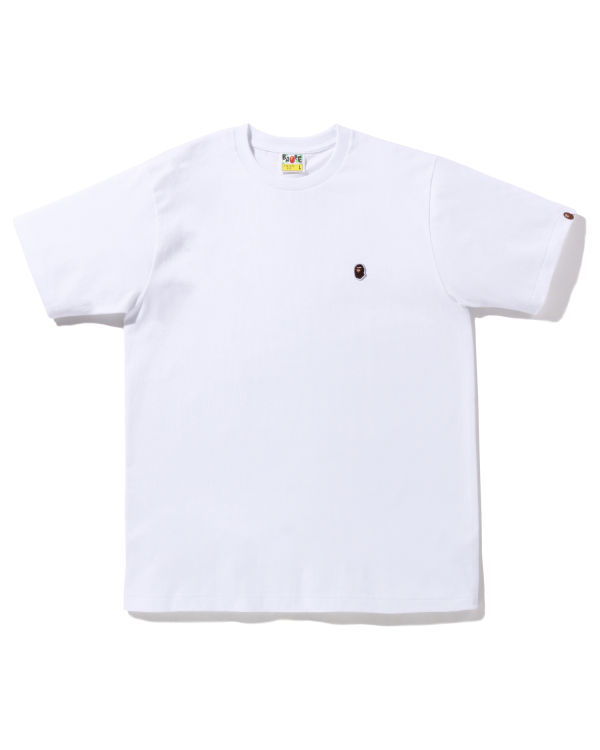 T Shirts Bape Ape Head One Point Blanche Homme | SSE-26952943