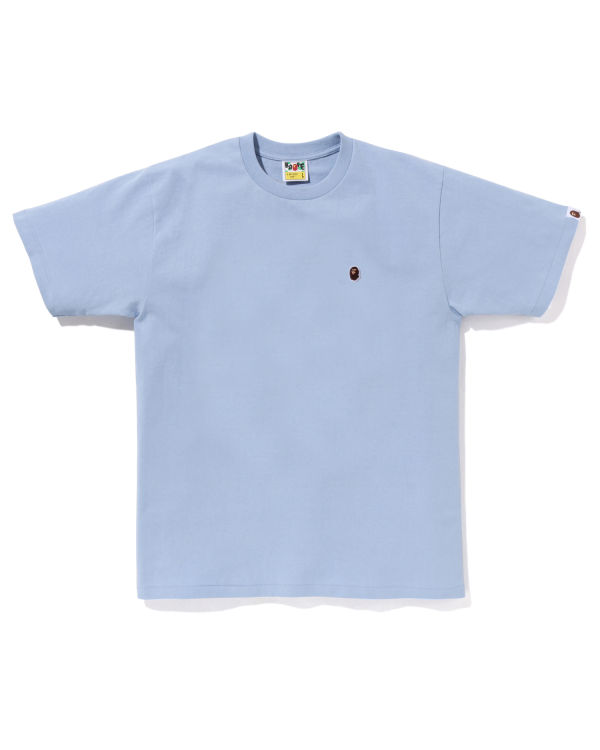 T Shirts Bape Ape Head One Point Bleu Clair Homme | NCV-20009916