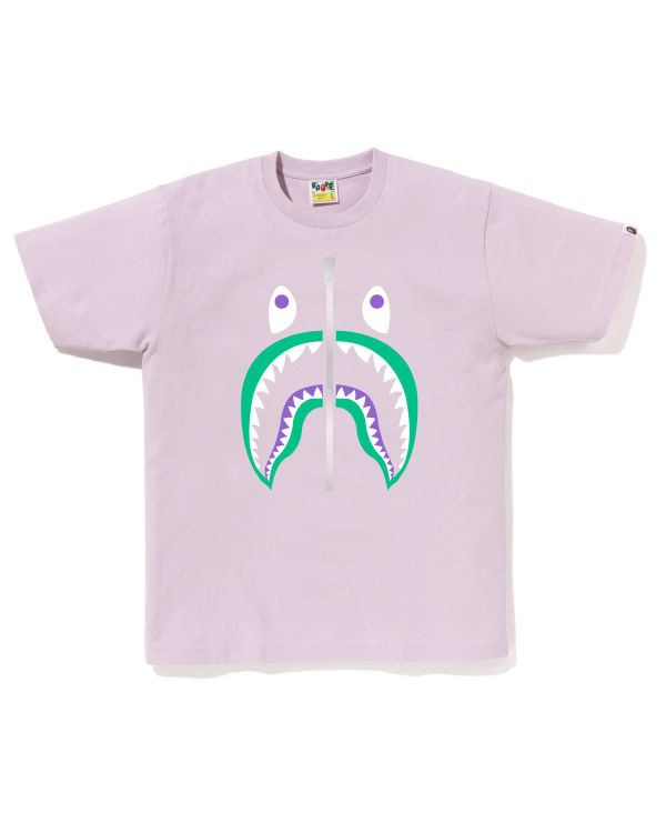 T Shirts Bape Colors Shark Violette Homme | FHS-09370933