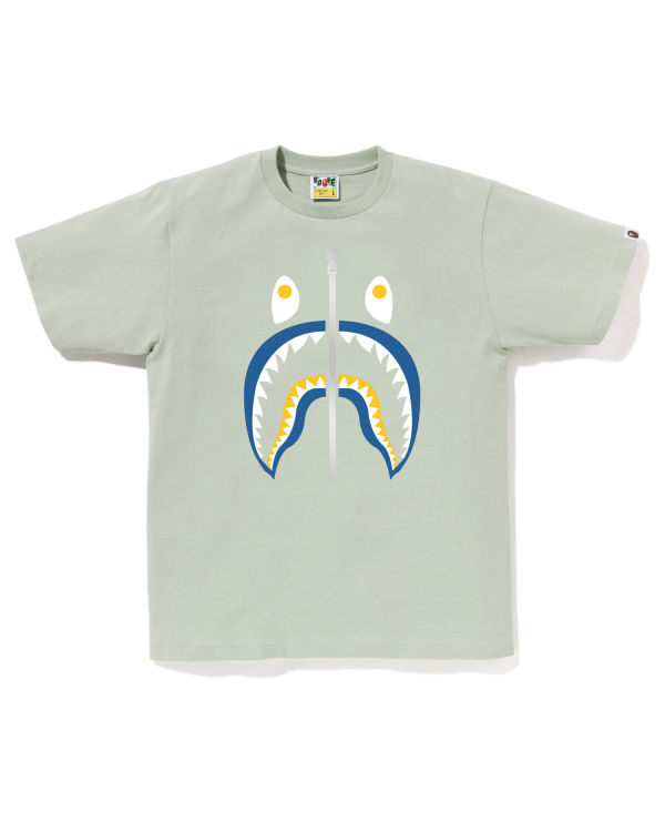 T Shirts Bape Colors Shark Vert Homme | DIV-50360308