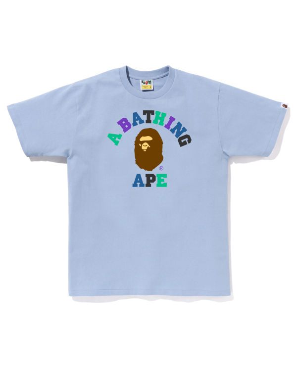 T Shirts Bape Colors College Bleu Clair Homme | DZJ-29252366