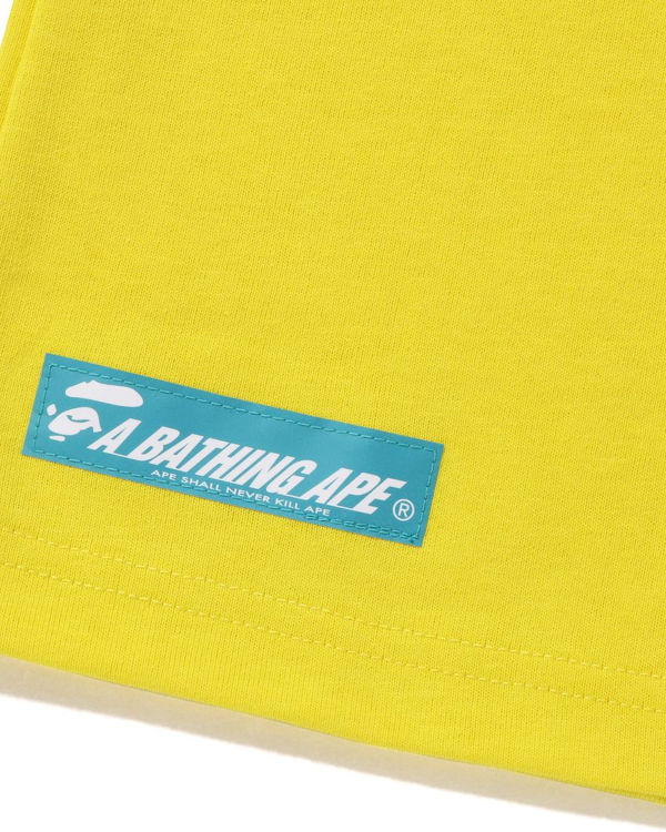 T Shirts Bape Logo Jaune Homme | TXK-95352193