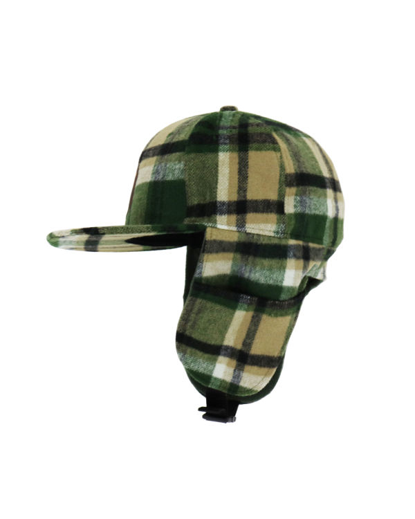 Casquettes Bape Check Earmuffs Vert Homme | EER-56491568