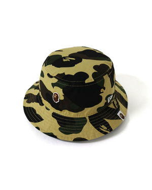 Chapeaux Bape New Era 1st Camo Bucket Jaune Homme | HSJ-79605592