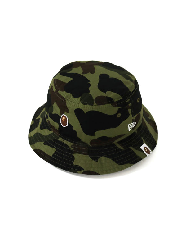 Chapeaux Bape New Era 1st Camo Bucket Vert Homme | JUY-75562905