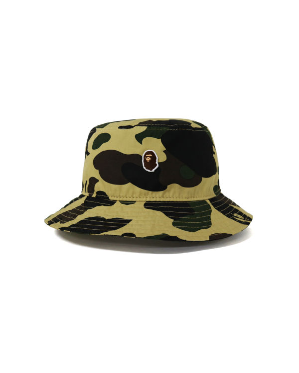 Chapeaux Bape New Era 1st Camo Bucket Jaune Homme | HSJ-79605592