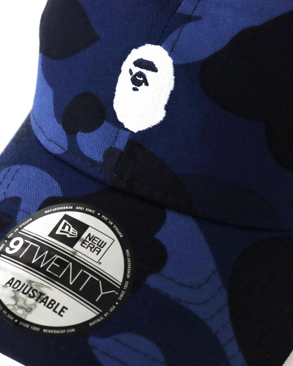 Casquettes Bape New Era Color Camo Ape Head 9twenty Bleu Homme | HEL-80900499