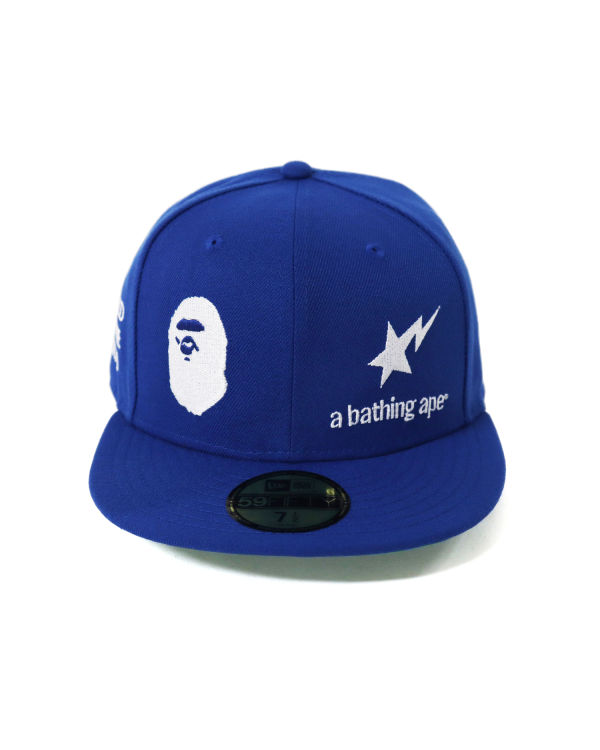 Casquettes Bape New Era 59 Fifty Camo Ape Head Bleu Homme | FLZ-29161006