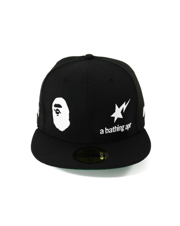 Casquettes Bape New Era 59 Fifty Camo Ape Head Noir Homme | XYE-74800244