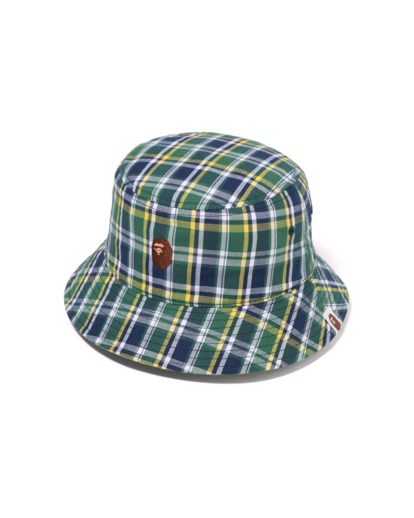 Chapeaux Bape Mini Check Bucket Vert Clair Homme | JWB-52966934