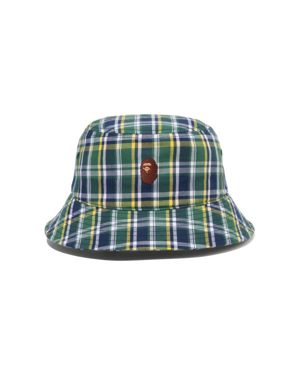 Chapeaux Bape Mini Check Bucket Vert Clair Homme | JWB-52966934