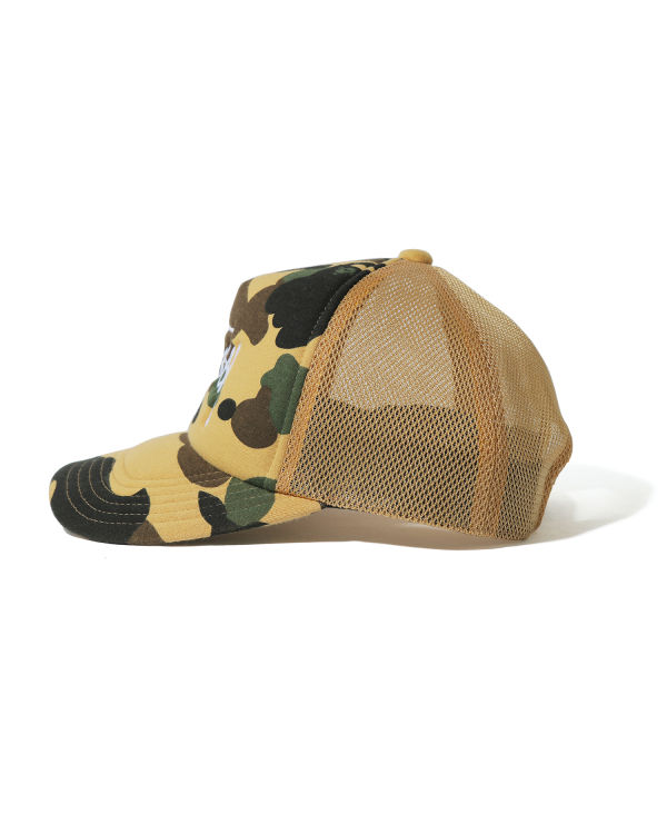 Casquettes Bape X Stussy Trucker Jaune Homme | TEN-74500796