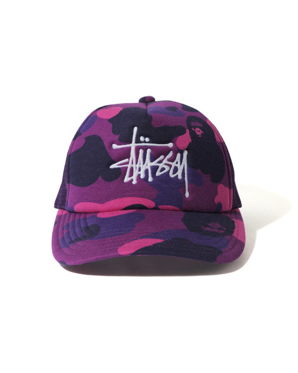 Casquettes Bape X Stussy Trucker Violette Homme | HZL-12647591