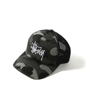 Casquettes Bape X Stussy Trucker Noir Homme | GGW-03946218