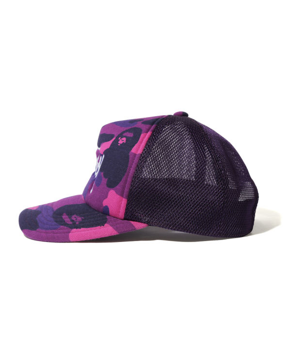 Casquettes Bape X Stussy Trucker Violette Homme | HZL-12647591