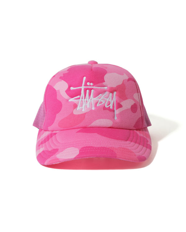 Casquettes Bape X Stussy Trucker Rose Homme | IQY-78155639