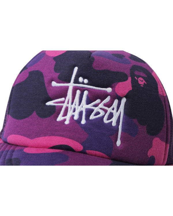 Casquettes Bape X Stussy Trucker Violette Homme | HZL-12647591