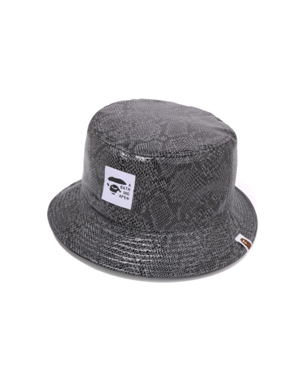 Chapeaux Bape Snake Reversible Bucket Grise Homme | XDC-84630108