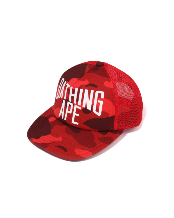 Casquettes Bape Color Camo NYC Logo Mesh Rouge Clair Homme | XID-30537107