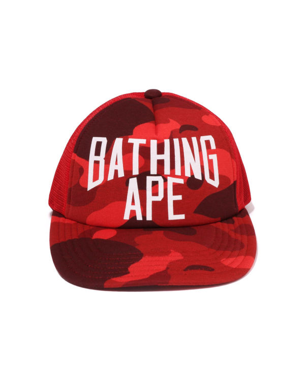 Casquettes Bape Color Camo NYC Logo Mesh Rouge Clair Homme | XID-30537107