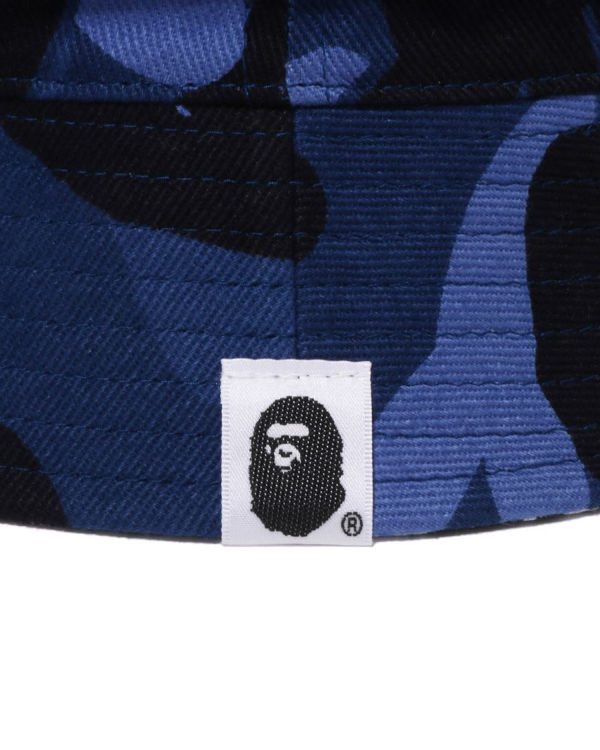 Chapeaux Bape X UNDFTD Color Camo Flannel Bucket Bleu Marine Bleu Homme | VBC-21422420