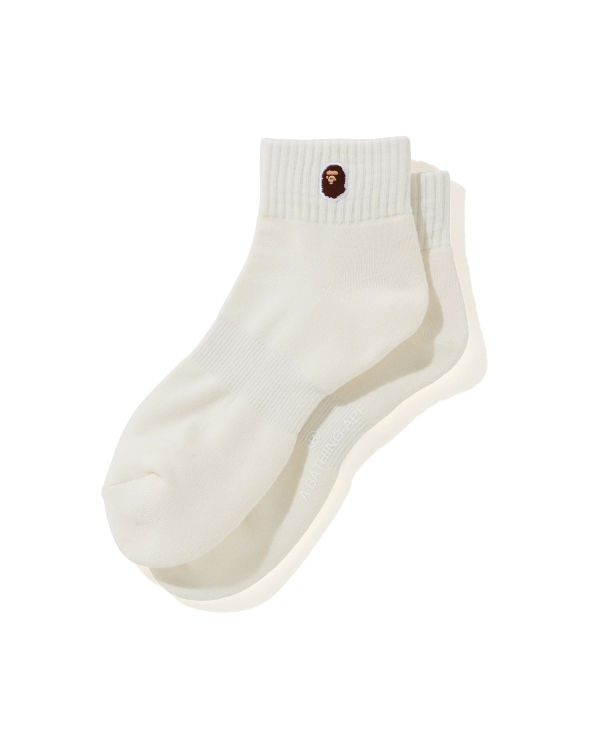 Chaussettes Bape Ape Head One Point Ankle Blanche Homme | XUY-40471348