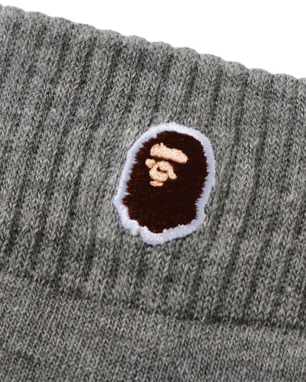 Chaussettes Bape Ape Head One Point Ankle Grise Homme | UPI-14735698