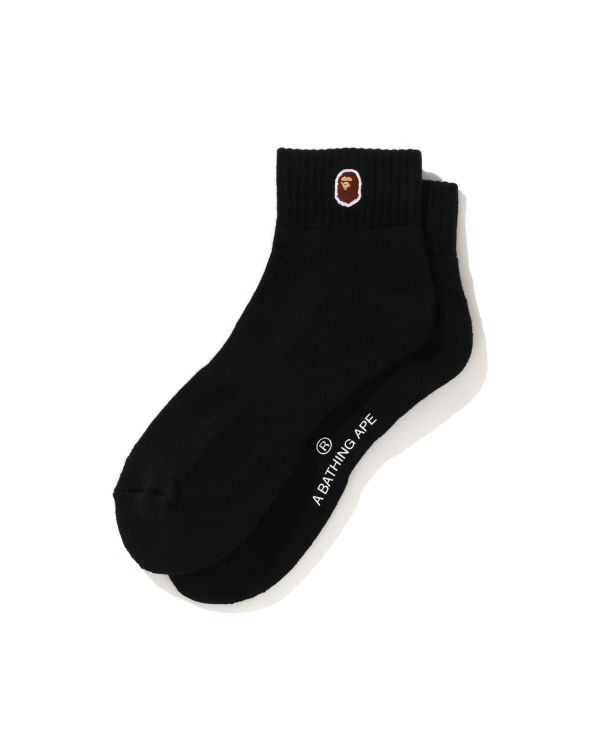 Chaussettes Bape Ape Head One Point Ankle Noir Homme | KUJ-82001798