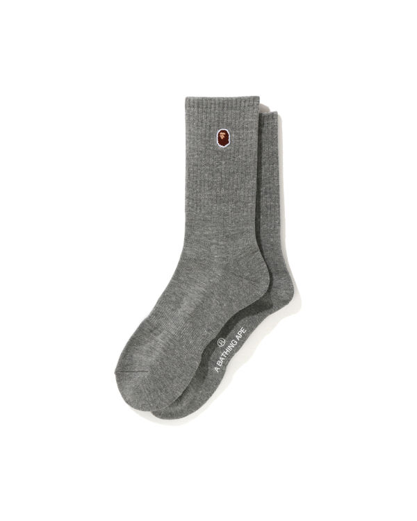 Chaussettes Bape Ape Head One Point Grise Homme | JIZ-49217215