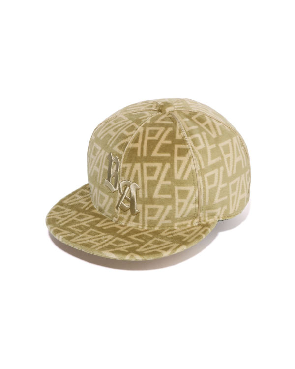 Casquettes Bape Logo Monogram Velour Beige Homme | WVD-83678602