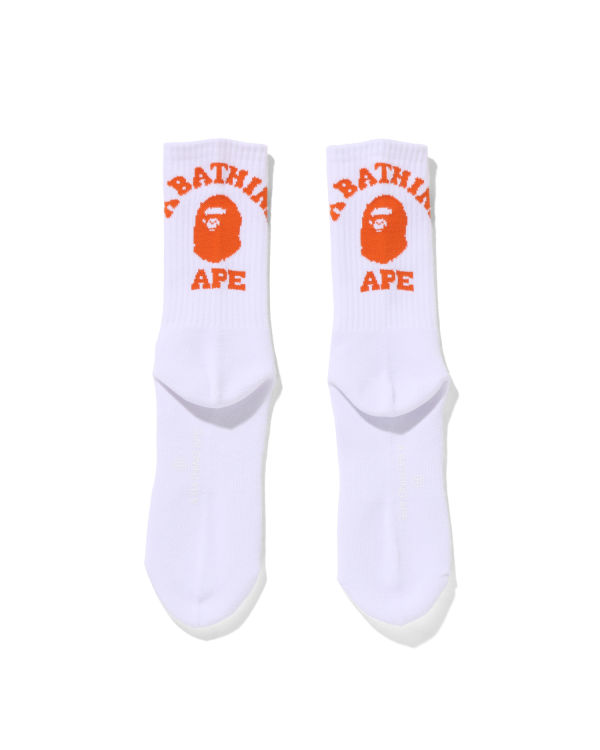 Chaussettes Bape College Orange Homme | GOB-75286771