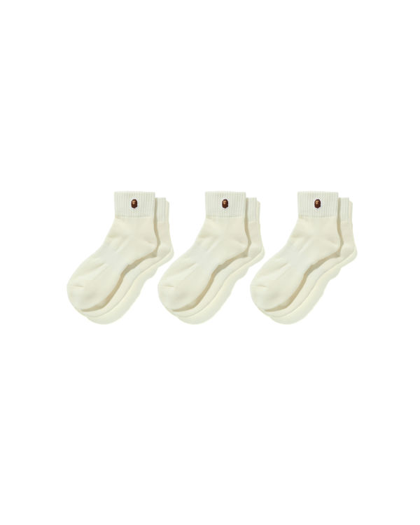 Chaussettes Bape Ape Head One Point Ankle Blanche Homme | FAE-66416010