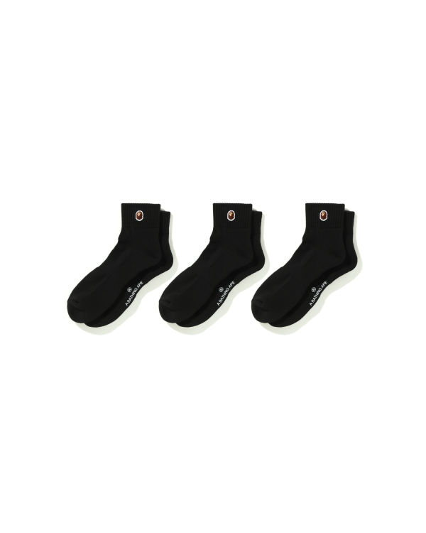 Chaussettes Bape Ape Head One Point Ankle Noir Homme | SOX-27566353