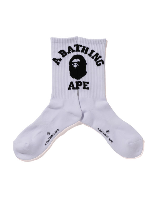 Chaussettes Bape College Blanche Homme | LGW-32908462