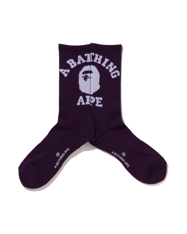 Chaussettes Bape College Violette Homme | QWY-58912497