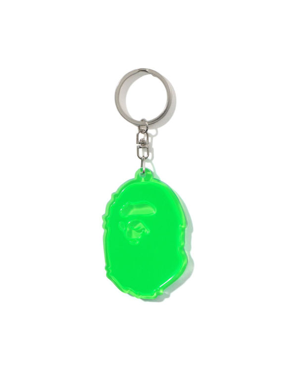 Porte-clés Bape Ape Head Reflective Vert Homme | URD-50094816