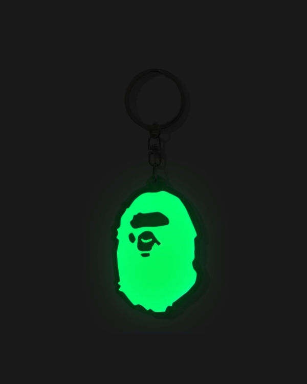 Porte-clés Bape Ape Head Reflective Vert Homme | URD-50094816