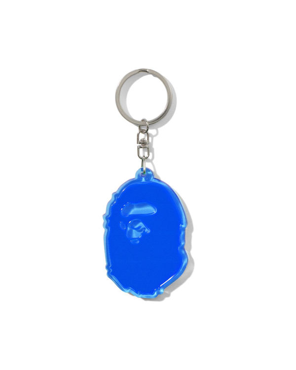 Porte-clés Bape Ape Head Reflective Bleu Homme | NUG-11676927