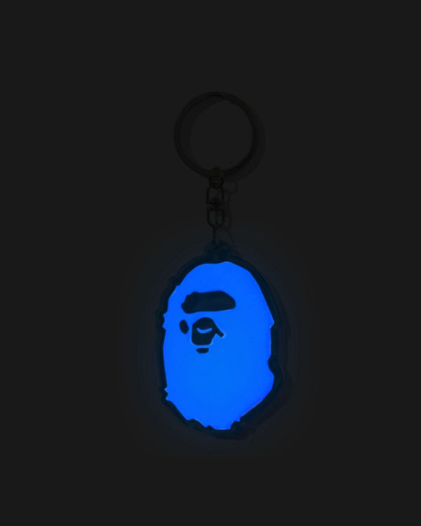 Porte-clés Bape Ape Head Reflective Bleu Homme | NUG-11676927