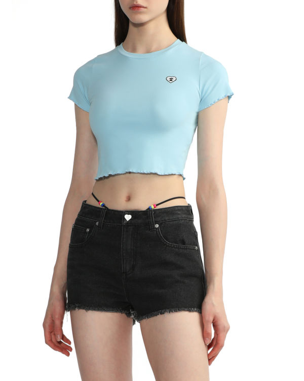 Chemisier Bape Cropped logo Bleu Femme | BEJ-59647446