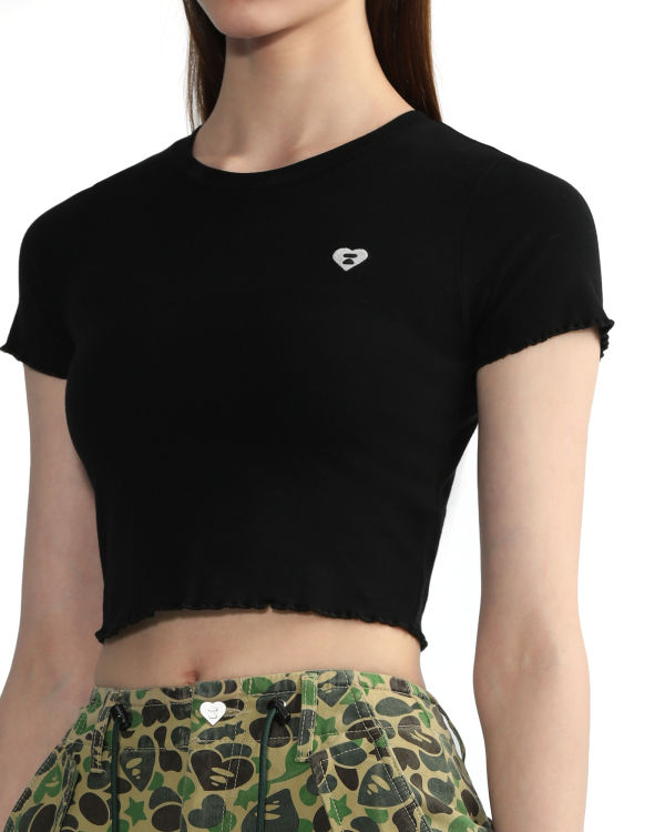 Chemisier Bape Cropped logo Noir Femme | AXU-35539917