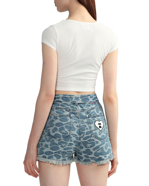 Chemisier Bape V-neck crop Blanche Femme | HIN-62177640