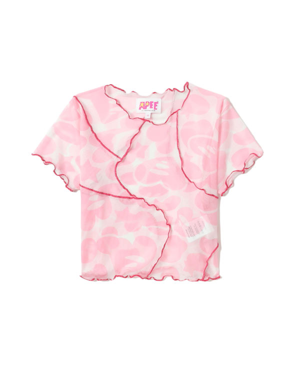 Chemisier Bape Pattern mesh crop Rose Femme | ZKB-89228784