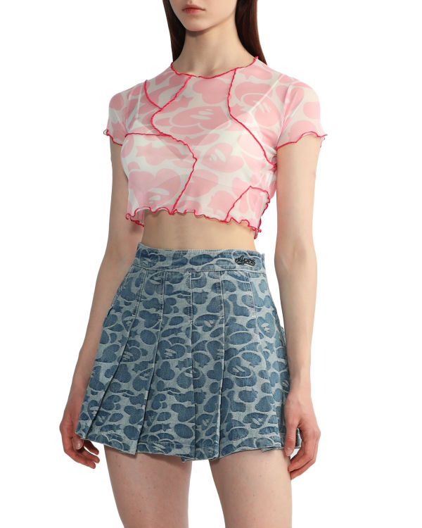 Chemisier Bape Pattern mesh crop Rose Femme | ZKB-89228784